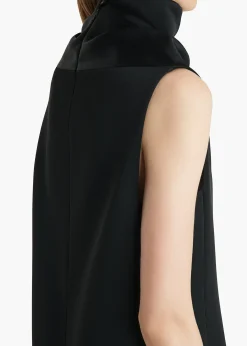 Daria Dress in Black Satin