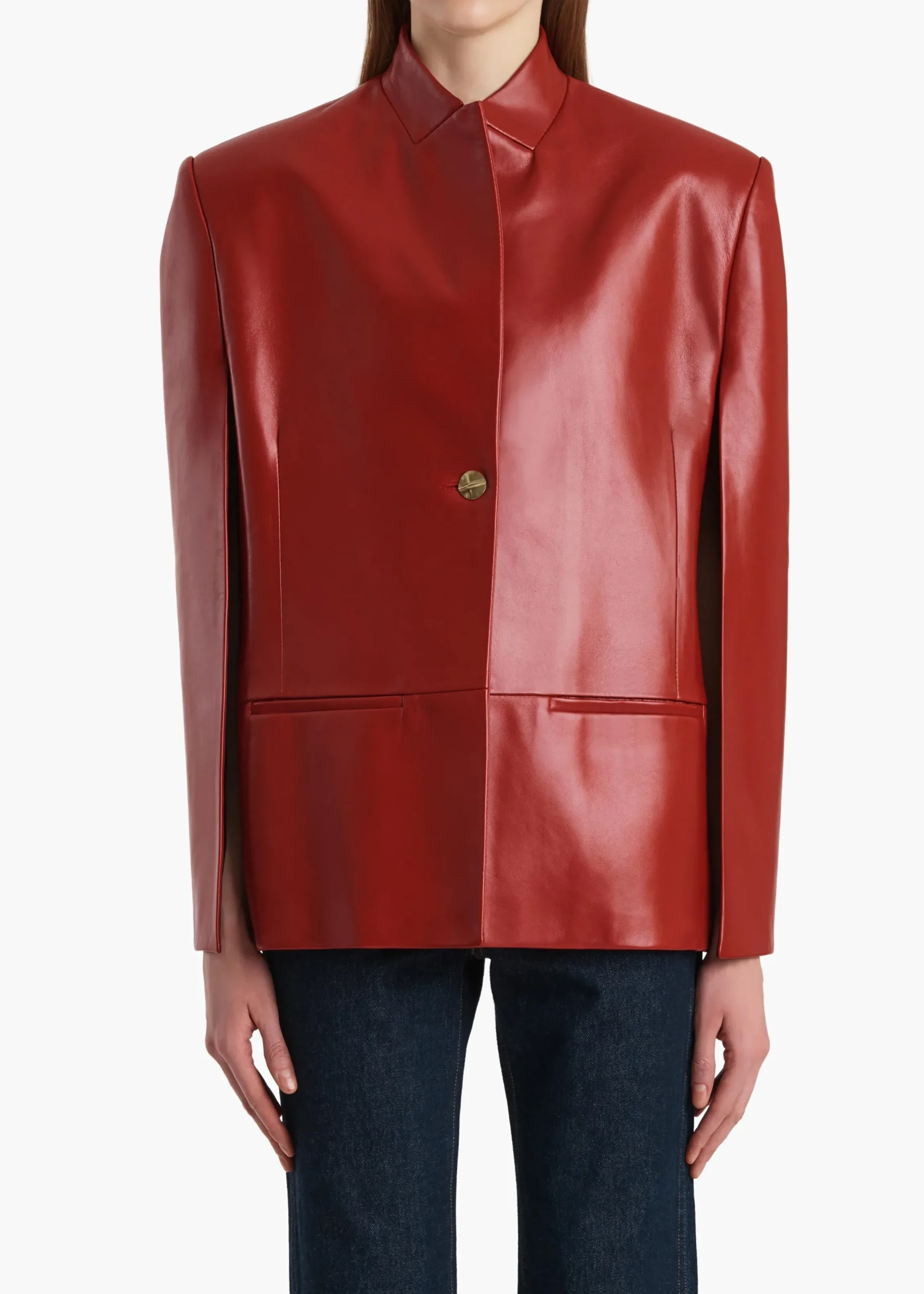 Dolso Jacket in Deep Red Leather