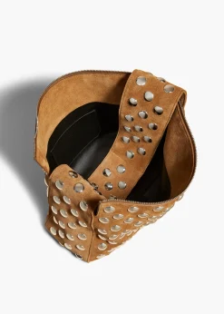 Elena Bag in Mud Suede with Studs
