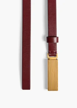 Empire Belt in Oxblood Leather with Gold