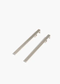 Empire Long Earrings in Silver