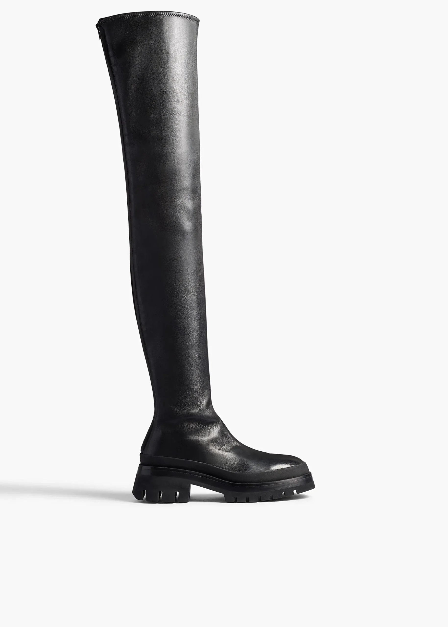 Fallon Over-the-Knee Boot in Black Leather