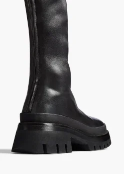 Fallon Over-the-Knee Boot in Black Leather