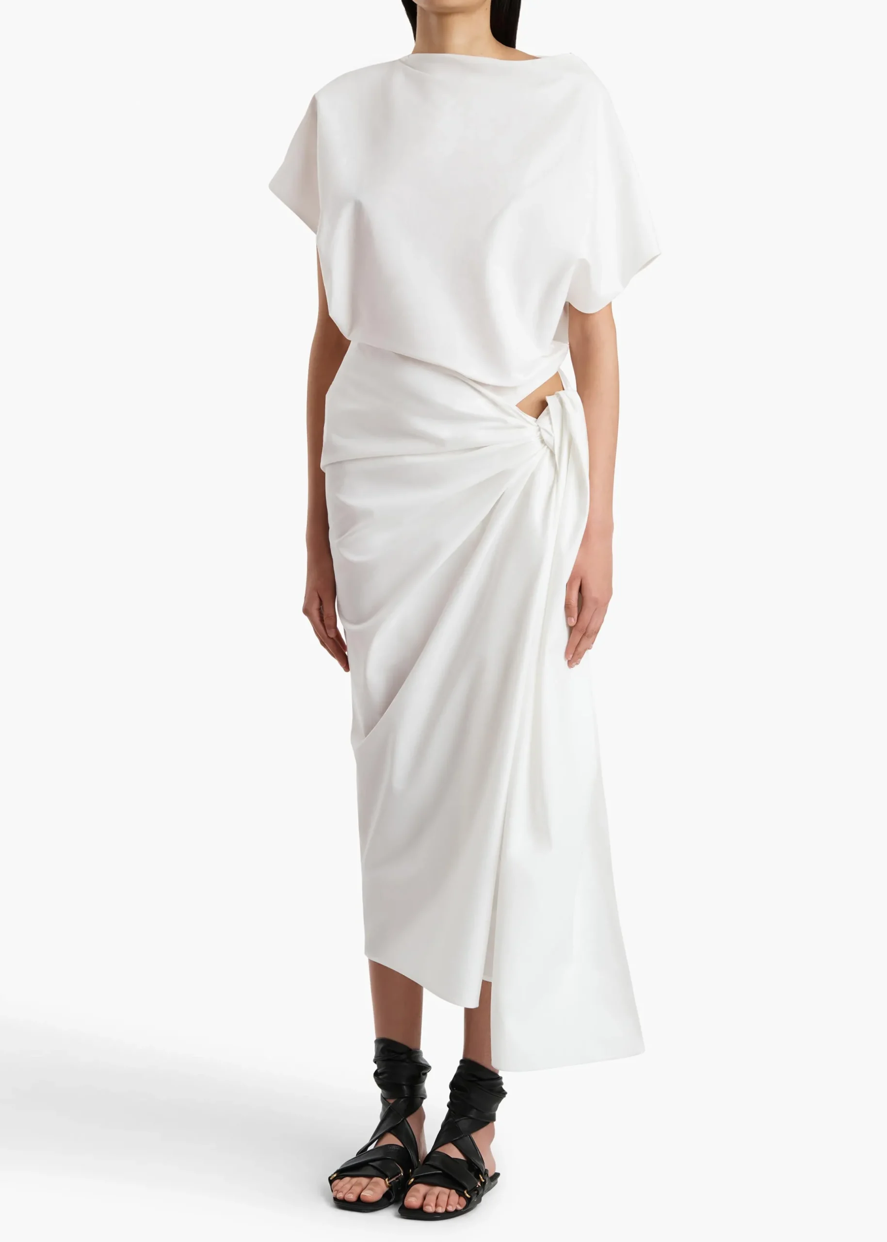 Fray Dress in Chalk