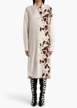 Gloria Dress in Cream and Red