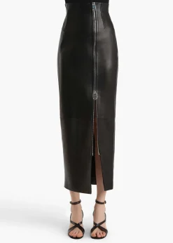 Gres Skirt in Black Leather