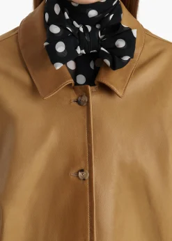 Harmon Coat in Golden Ochre Washed Leather