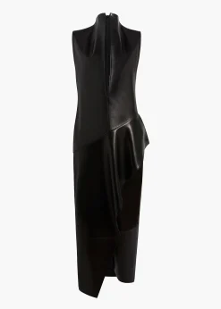Hilda Dress in Black Leather