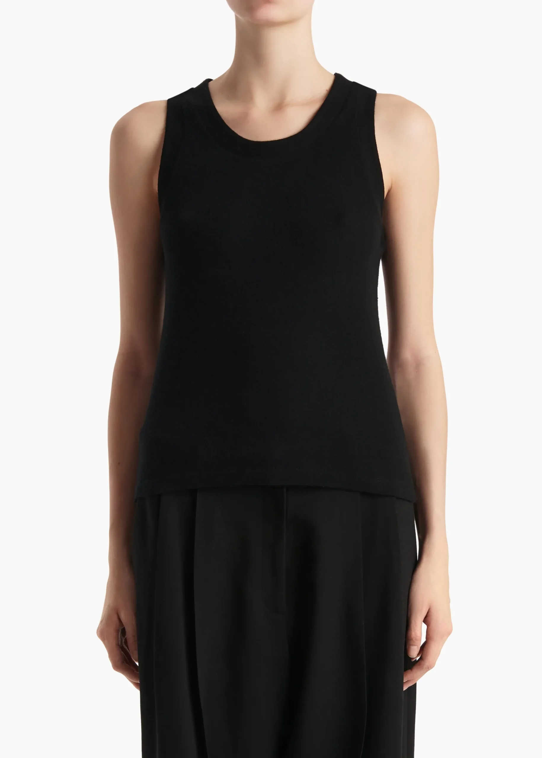 Isha Top in Black Silk Cashmere Jersey