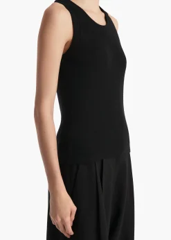Isha Top in Black Silk Cashmere Jersey