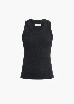 Isha Top in Charcoal Silk Cashmere Jersey