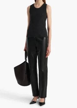 Isha Top in Charcoal Silk Cashmere Jersey