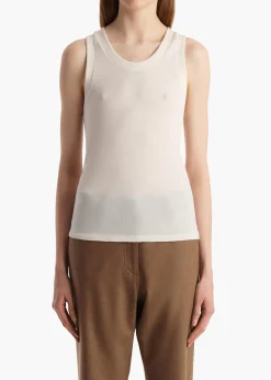 Isha Top in Cream Silk Cashmere Jersey