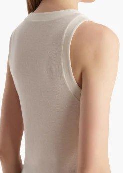 Isha Top in Cream Silk Cashmere Jersey