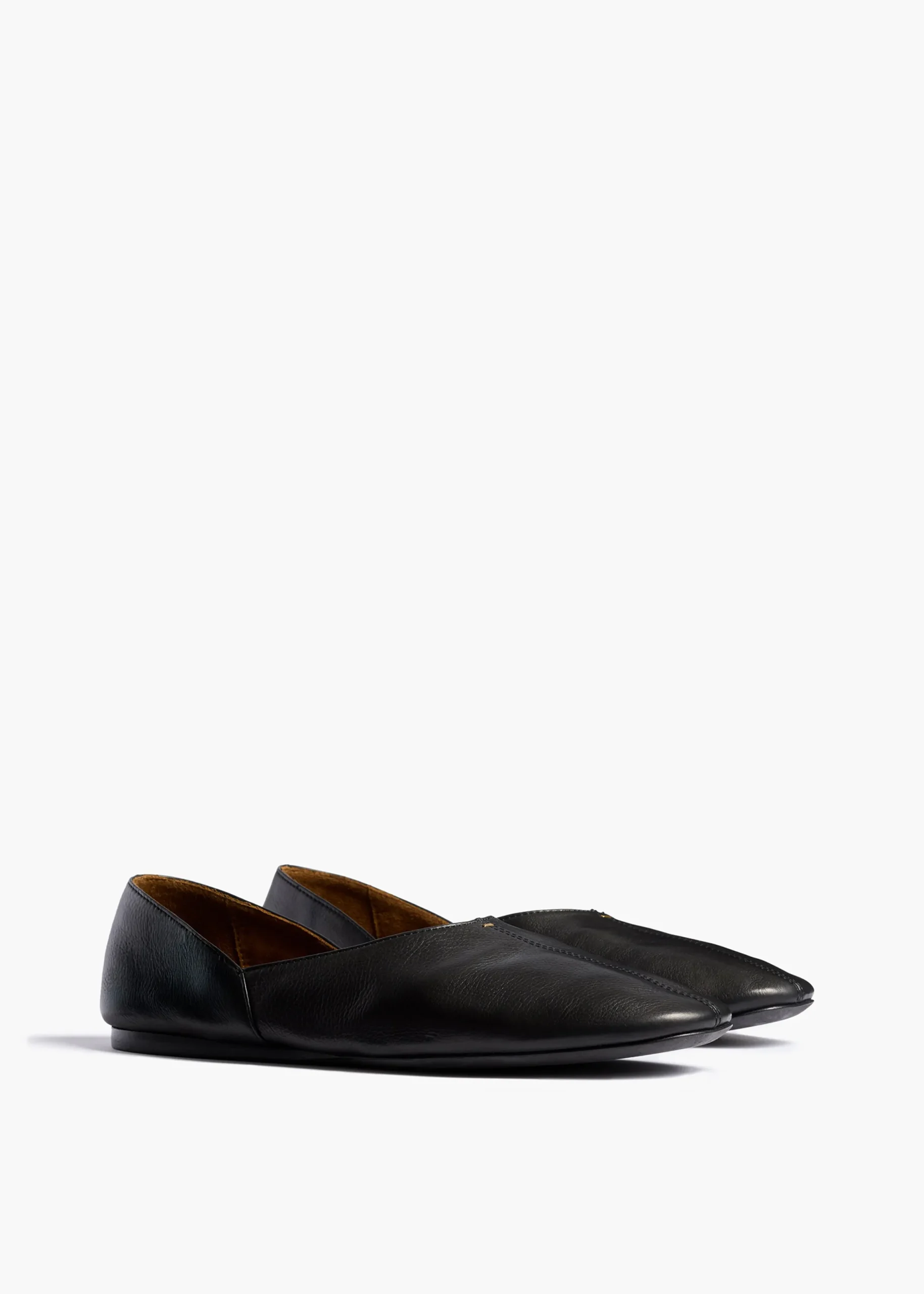 Jane Flat in Black Leather