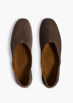 Jane Flat in Sable Suede