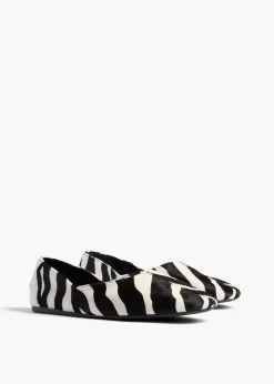 Jane Flat in Zebra Print Haircalf