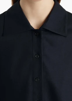 Jasen Top in Dark Navy Wool Cashmere