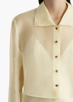 Jasen Top in Pale Yellow Organza
