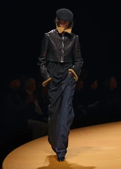 Jodie Jacket in Black Leather with Shearling