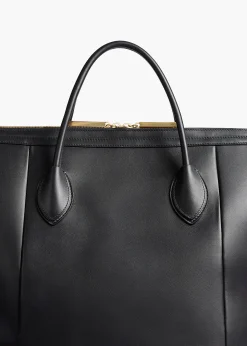 Kasia Tote in Black Leather with Zebra Print Haircalf