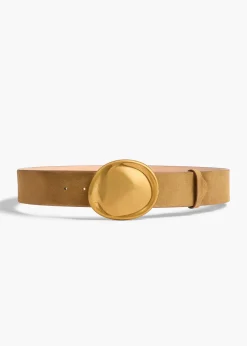 Keefe Belt in Mud Suede with Gold