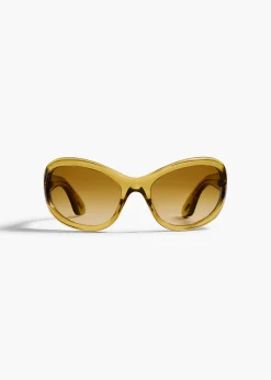 KHAITE x Oliver Peoples 1967C in Dark Honey and Amaretto Gradient