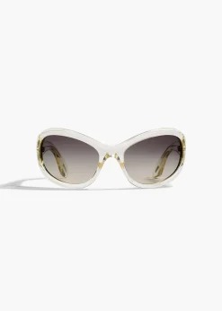 KHAITE x Oliver Peoples 1967C in Pale Citrine and Grey Gradient