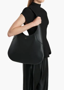 Large Joan Hobo in Black Leather
