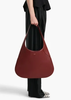 Large Joan Hobo in Oxblood Leather