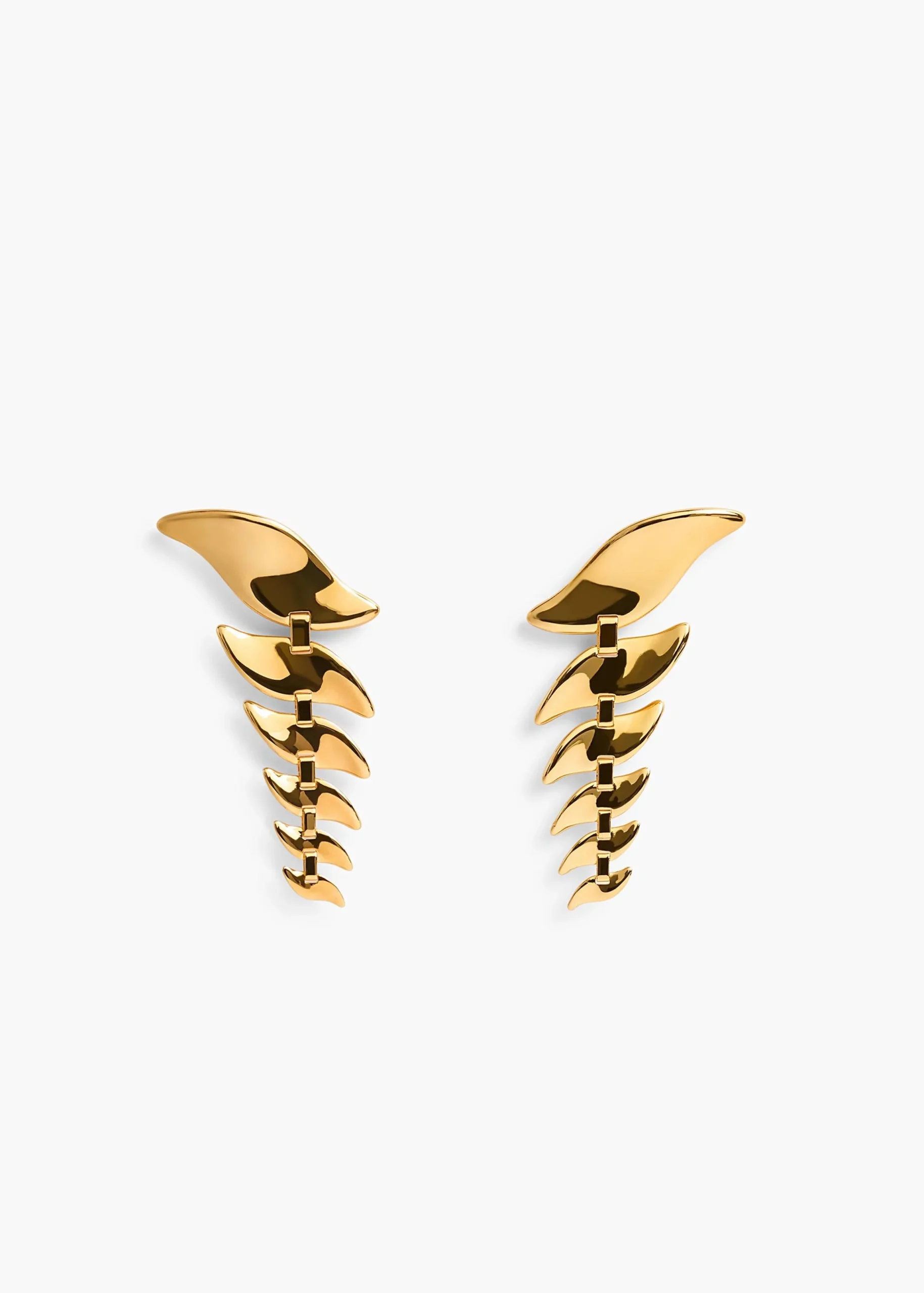 Leaf Cascading Earrings in Gold