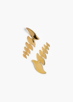 Leaf Cascading Earrings in Gold