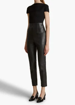 Lenn Pant in Black Leather