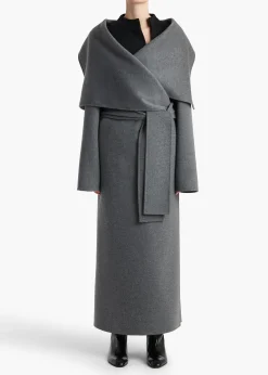 Levitt Coat in Grey Melange