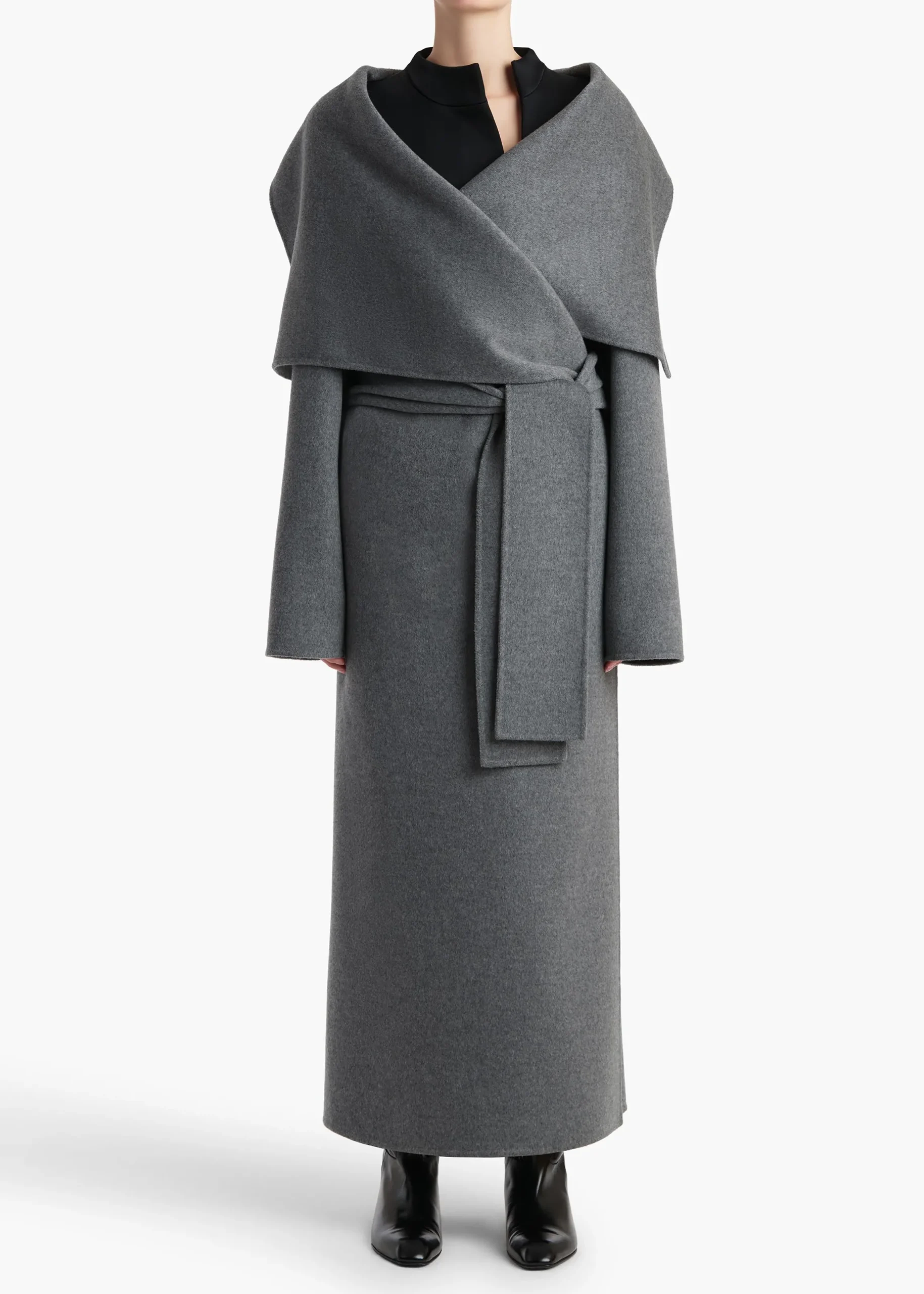Levitt Coat in Grey Melange