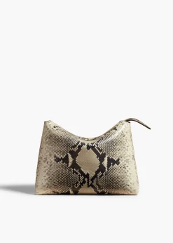 Lina Crossbody Bag in Natural Python-Embossed Leather