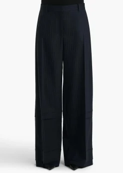 Linden Pant in Navy and White Stripe