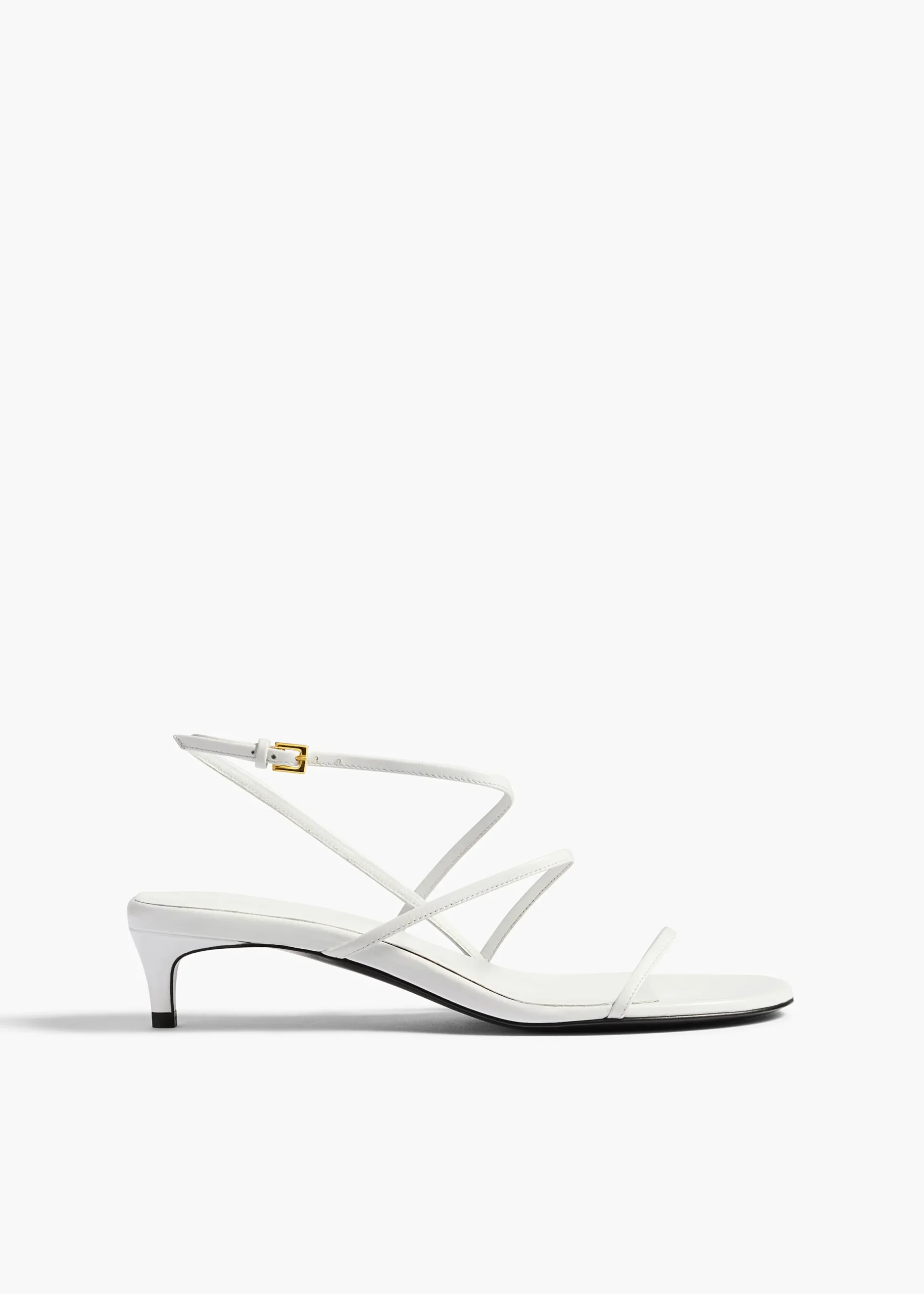 Loop Kitten Heel Sandal in Chalk Leather