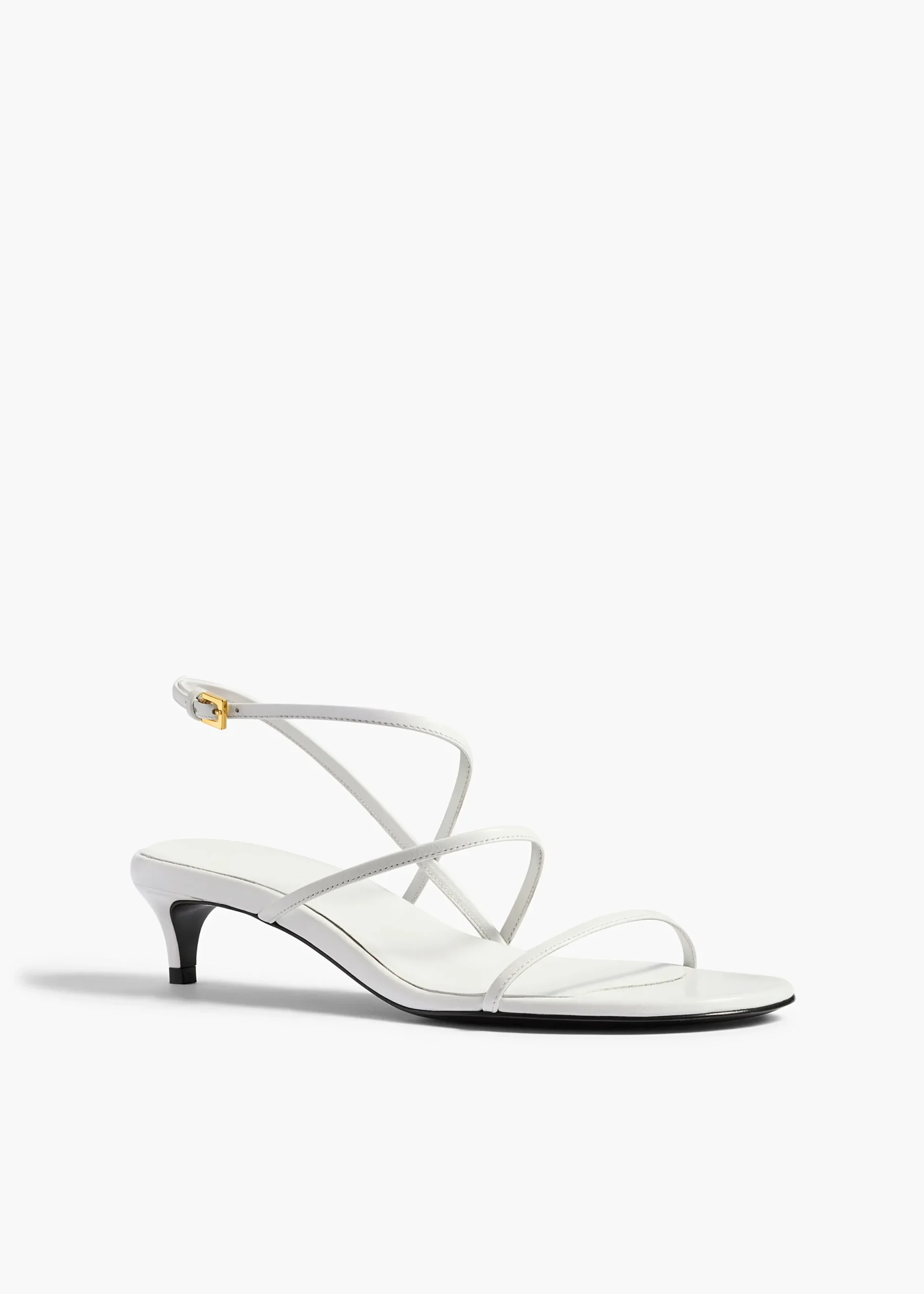 Loop Kitten Heel Sandal in Chalk Leather