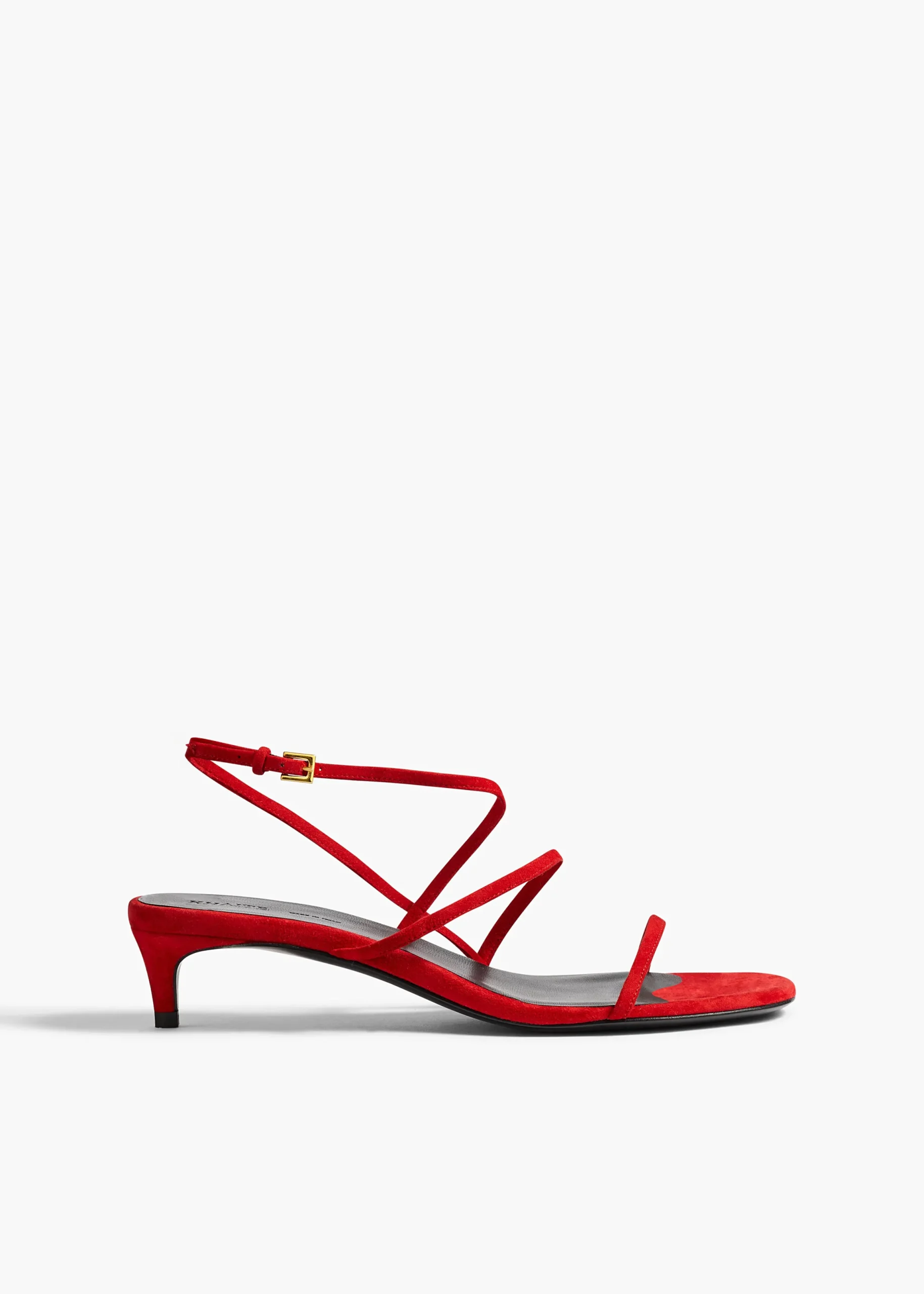 Loop Kitten Heel Sandal in Lipstick Suede