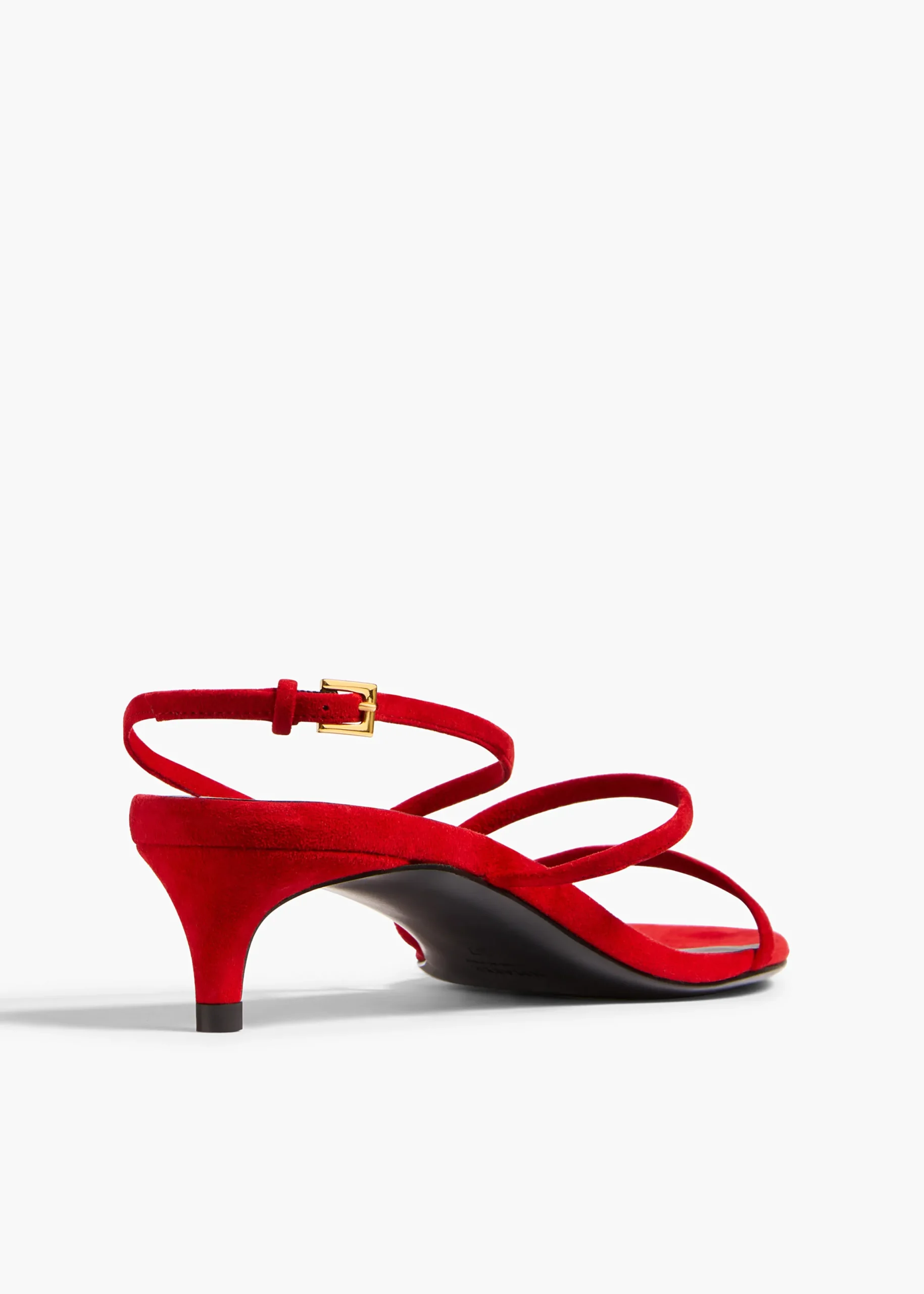 Loop Kitten Heel Sandal in Lipstick Suede