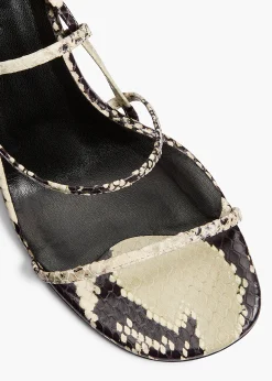 Loop Sandal in Natural Python-Embossed Leather