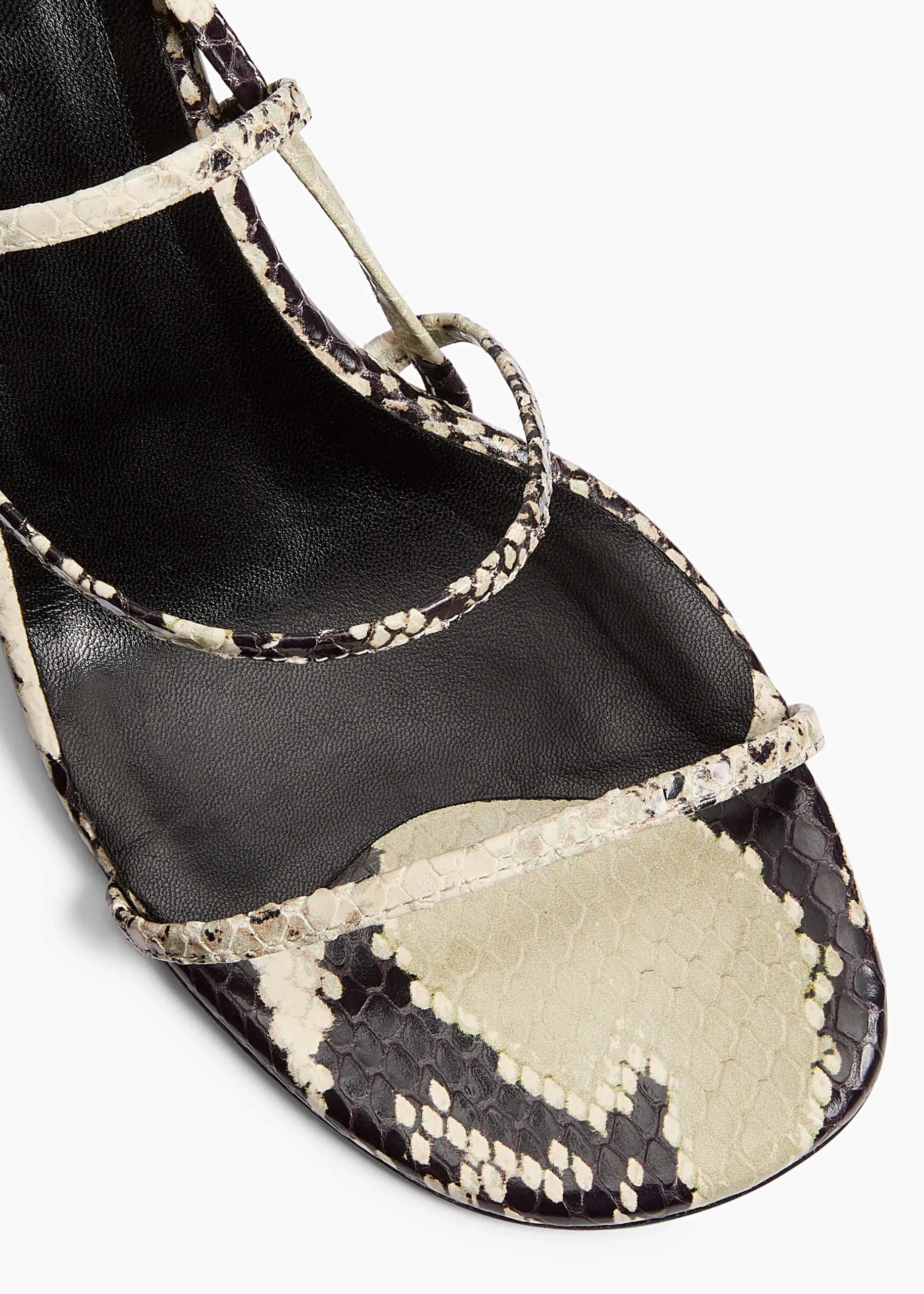 Loop Sandal in Natural Python-Embossed Leather