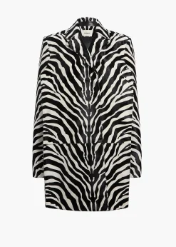 Lorel Coat in Zebra Print Haircalf