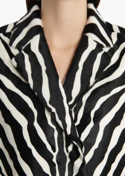 Lorel Coat in Zebra Print Haircalf