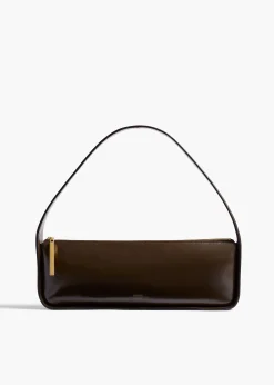 Lori Baguette Bag in Chestnut Crackle Patent Leather