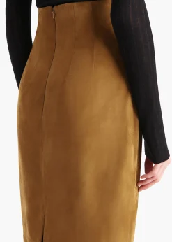 Loxley Skirt in Toffee Suede