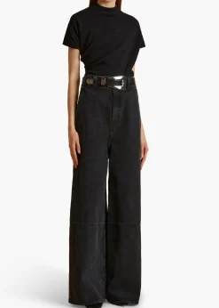 Lucca Belt in Black Leather with Silver