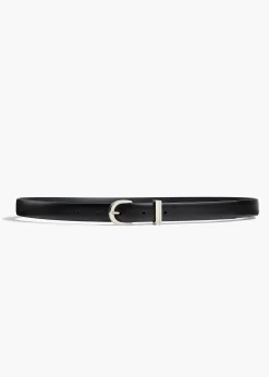 Luna Belt in Black Leather with Silver