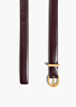 Luna Belt in Bordeaux Leather with Gold